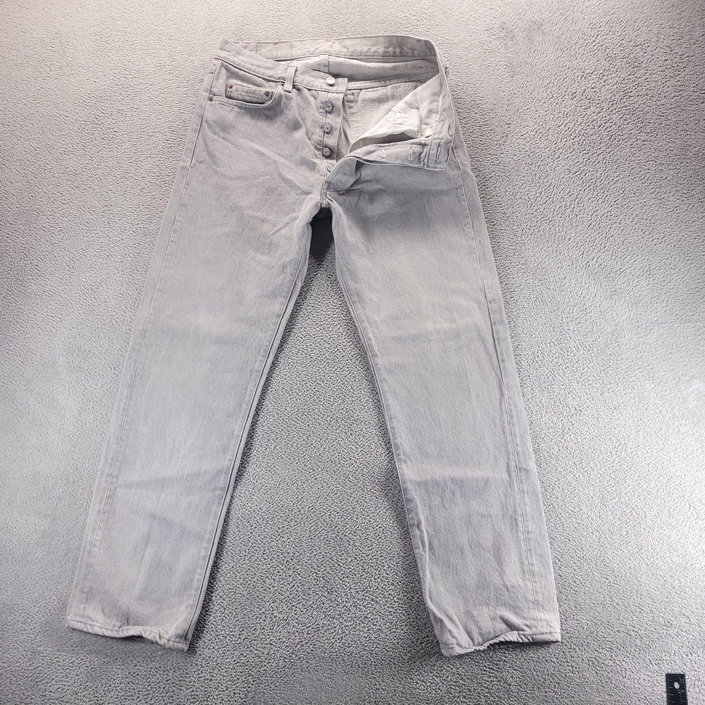 VTG Levis 501 Jeans Mens 34x30 Gray Straight Button Fly 80s Made in USA